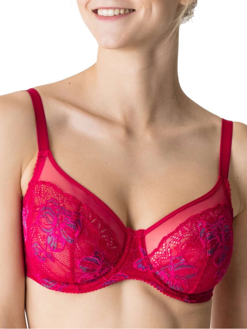 Prima Donna Twist French Kiss Balcony Vertical Seam Bra Persian Red Size 36G NWT